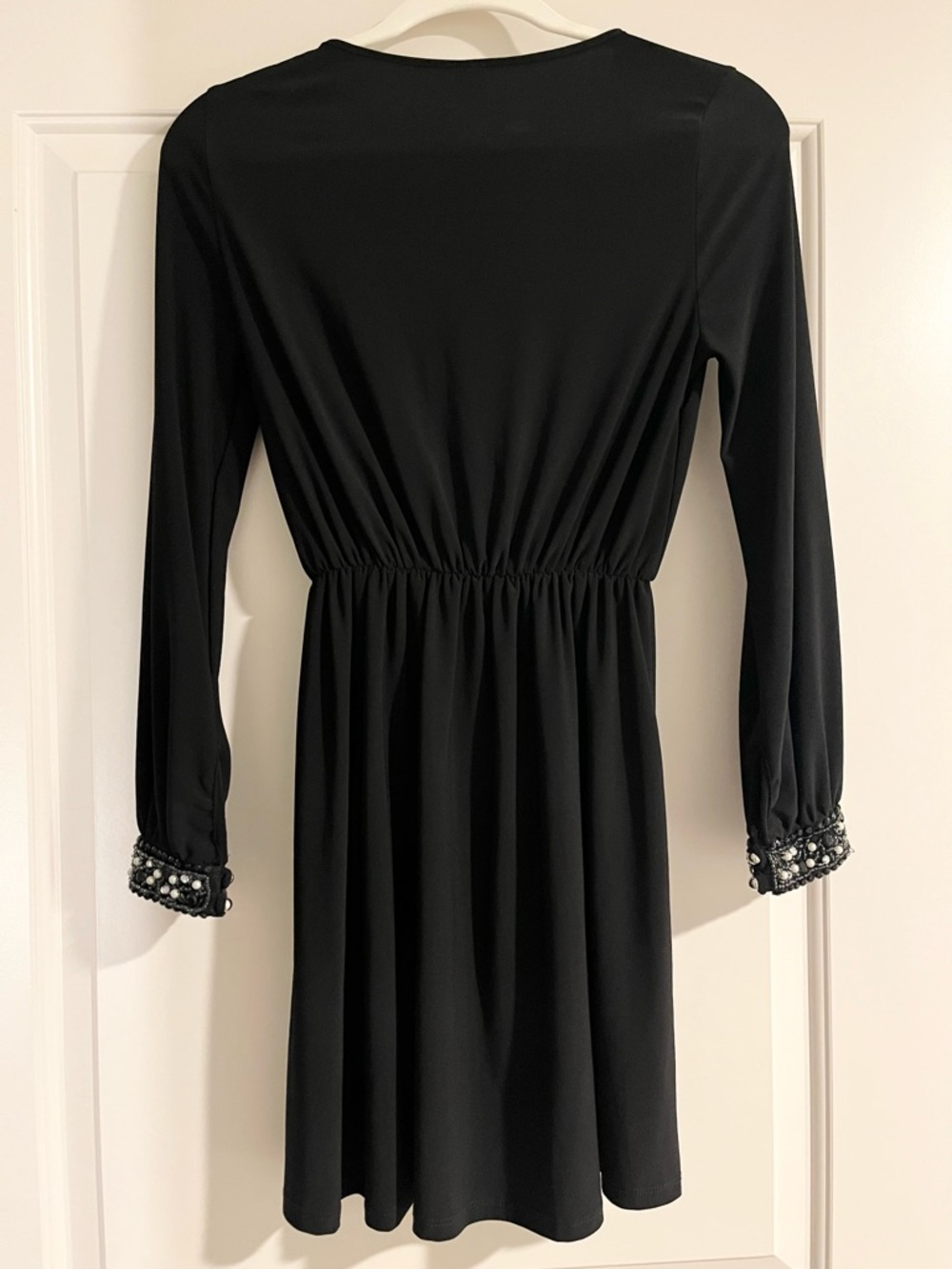 Love Republic Black Mini Dress with Rhinestone Cuffs Size Small - Picture 2 of 5